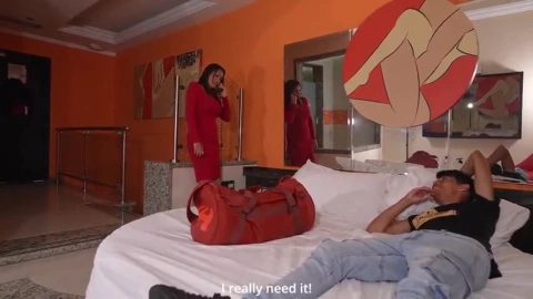 Step-son sharing bed, hotel affair