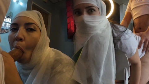 Hijab Blowjob & Doggy Style - Intense Action